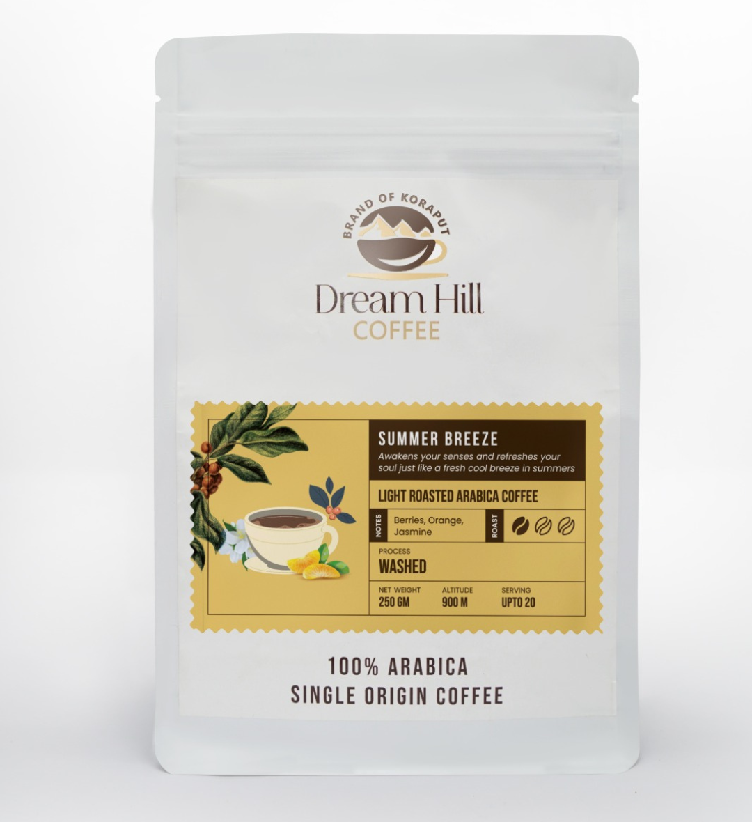 Summer Breeze - Light Roast | Washed (250g, Single Origin, 100% Arabica Coffee)
