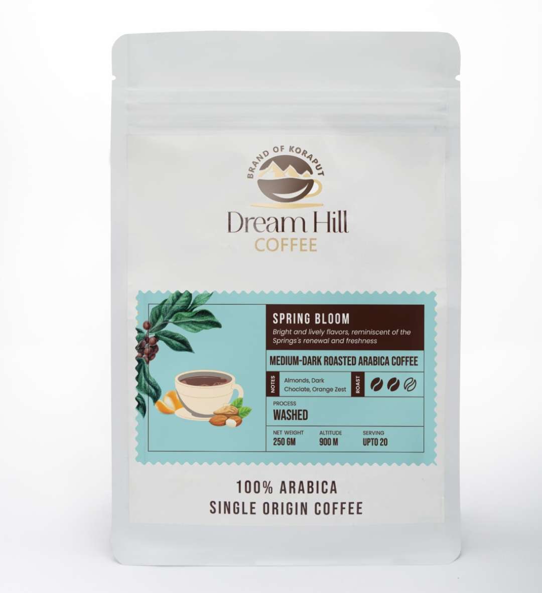 Spring Bloom - Medium-Dark Roast (250g, Single Origin, 100% Arabica Coffee)